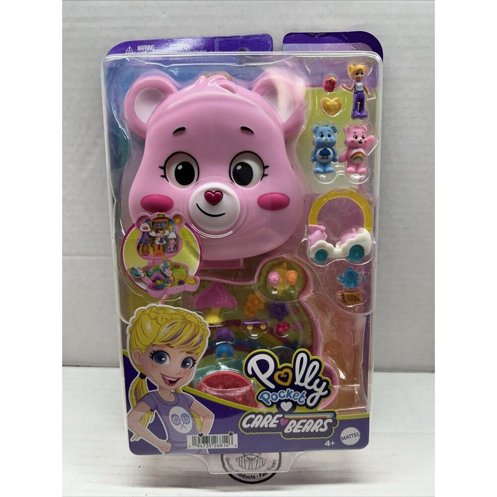 Polly Pocket Care Bears Compact Playset with Dolls, Car & Accessories NEW